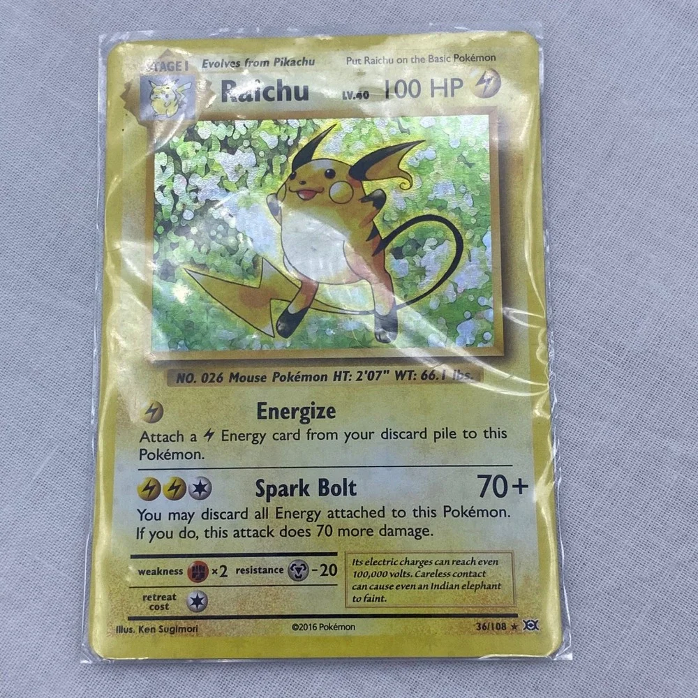 Raichu 36/108 Rare Evolutions Near Mint Pokemon Rare Holo XY Evolutions 2016